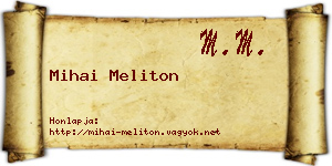 Mihai Meliton névjegykártya